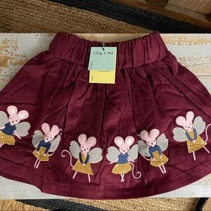Lilly + Sid Skirt Mice Burgundy